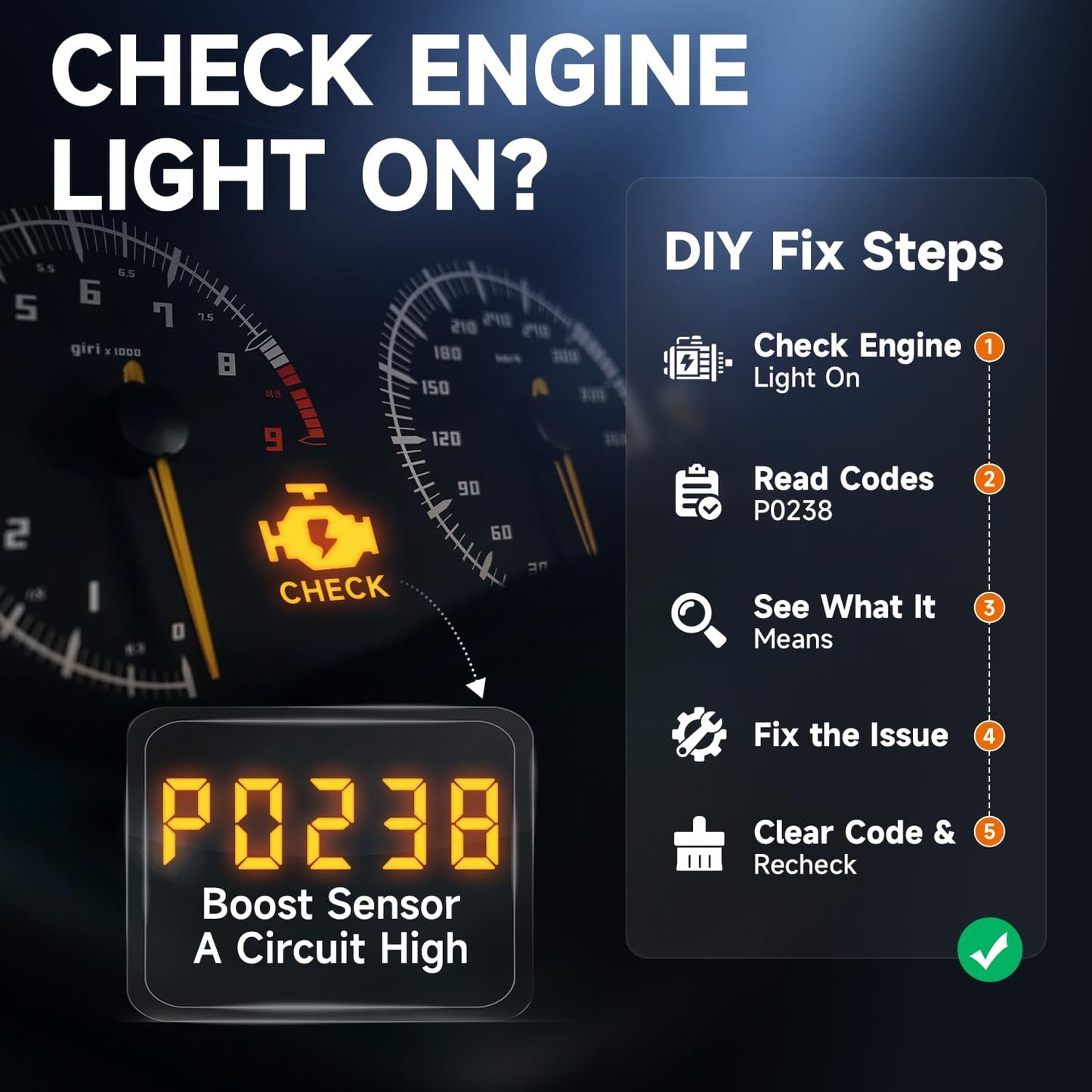 FOXWELL 2-in-1 NT301 Plus OBD2 Scanner with 12V Battery Tester, Check Engine Light Code Reader, Car Battery/Starter/Charging System Test, Live Data Diagnostic Tool for 1996+ OBDII Vehicles