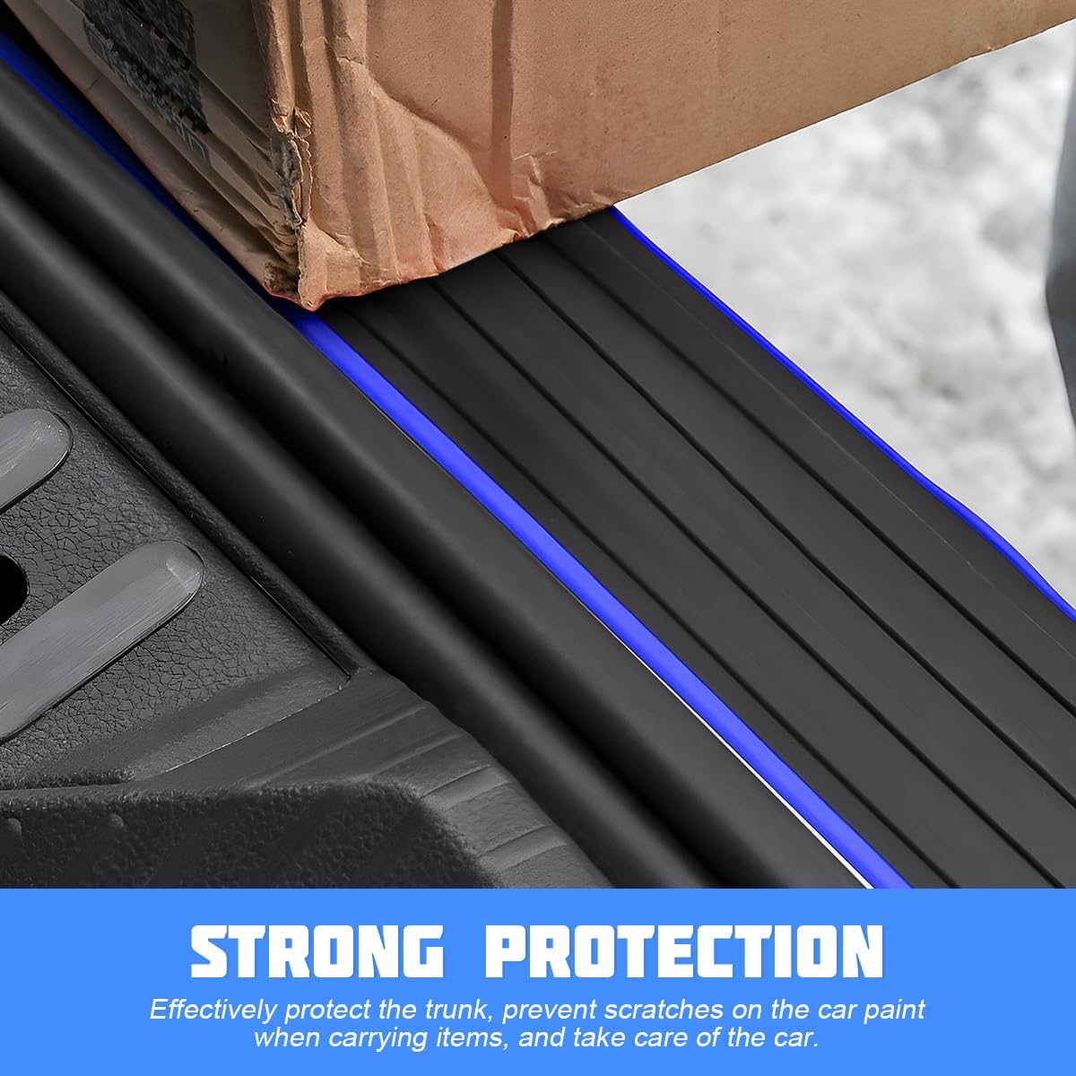 Car Rear Bumper Protector Guard, Anti-Scratch Abrasion Rubber Trunk Door Entry Sill Guard, Non-Slip Vehicle Trim Cover Protection Strip, Car Accessories for Most Cars and SUV (Black/Red/35.4" x2.7)