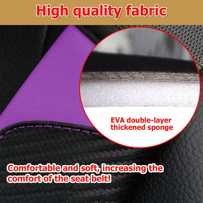 AUCELI 2PCS Car Seat Belt Cover, Carbon Fiber Seatbelt Shoulder Strap Covers, Breathable Leather Soft Harness Pad Protect Your Neck and Shoulder Compatible with Cars