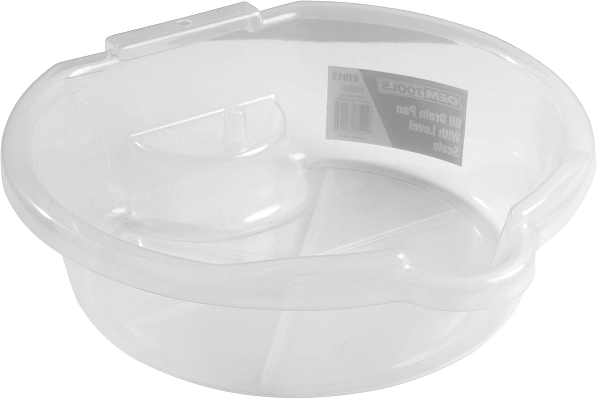 OEMTOOLS 87013 Oil Drain Pan Clear with Level Scale