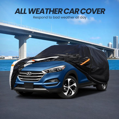 Large SUV Car Cover for Chevy Suburban 100% Waterproof All Weather, Heavy Duty Outdoor Full Exterior Covers Rain Sun Wind UV Protection. - Colors B