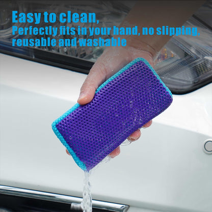 Clay Bar Scrubber 2-Pack, Auto Detailing Synthetic Clay for Car Wash Scrubbing and Claying, Car Paint Prep and Glass Surface (2-Pack, Blue Purple)