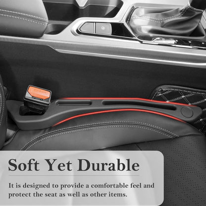 Car Seat Gap Filler 2-Pack, Universal Car Seat Gap Filler Organizer, Seat Gap Plug – Fills Gap Between Seat & Console, Drop-Proof Guard for Phones, Keys & Cards, Fits Cars, SUVs, Trucks, Black