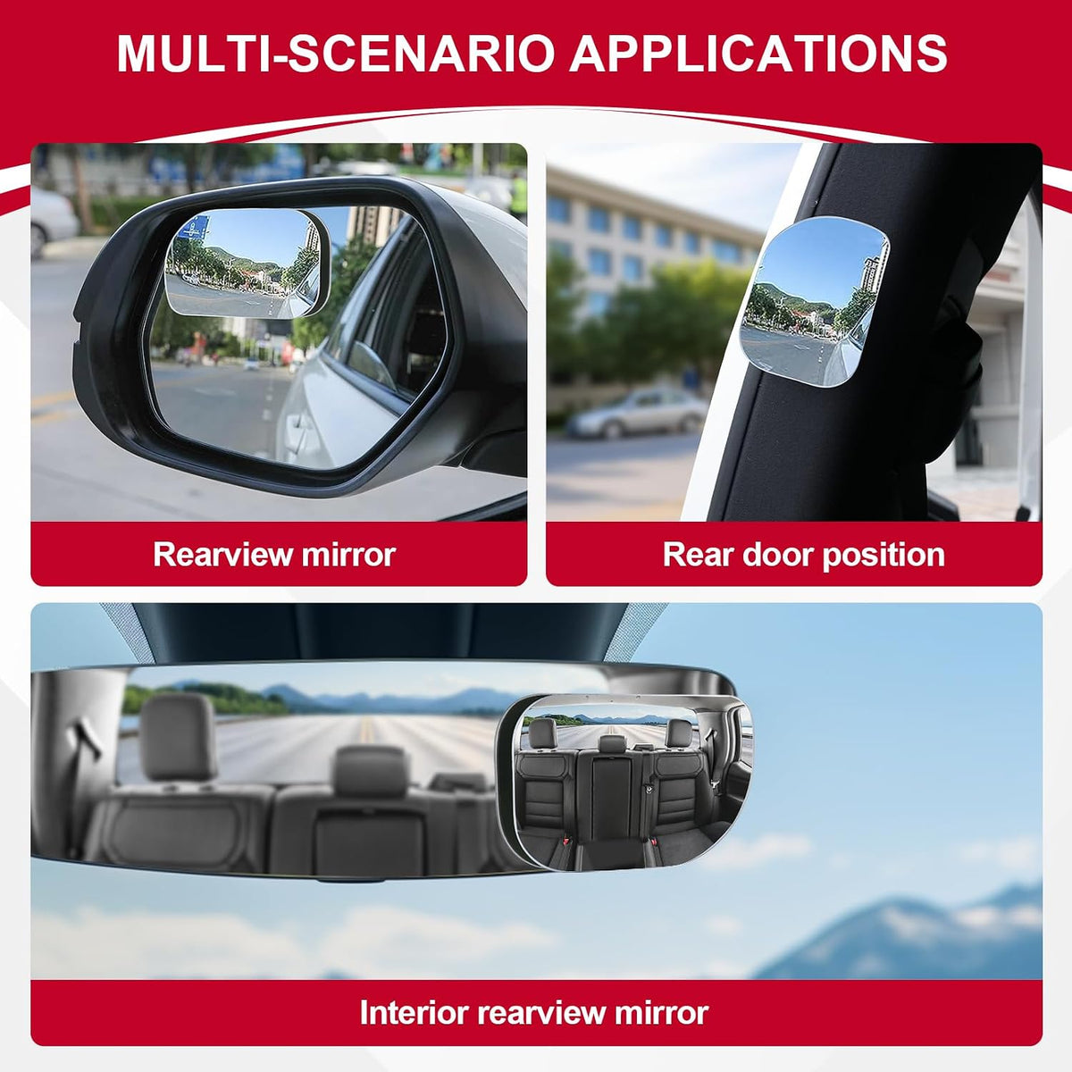 LivTee Blind Spot Car Mirror, HD Glass Frameless Convex Side Mirror Blindspot, Wide Angle Rear View Mirrors for SUVs, Trucks and RVs - Car Accessories