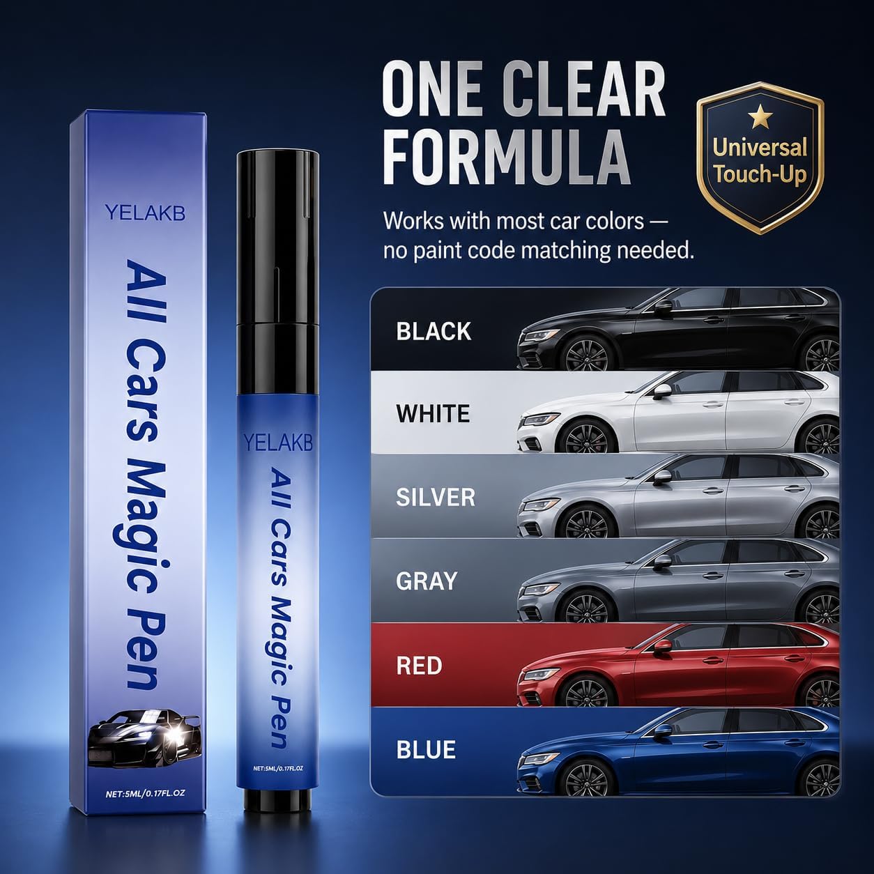 2PCS Magic Car Scratch Removal Pen, Car Scratch Remover Pen, Quick Paint Scratch Repair Pen, Waterproof & Sunproof Touch Up Pen for All Vehicles & Most Colors Clear