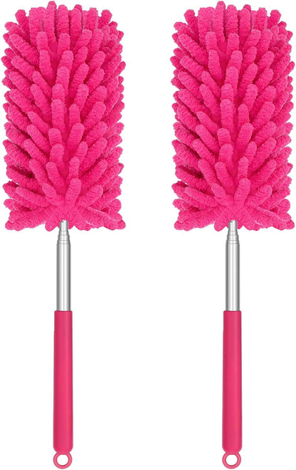 Mini Duster for Cleaning, 360° Bendable Hand Dusters with Extension Pole, Washable Small Duster for Car Interior, Office, Furniture