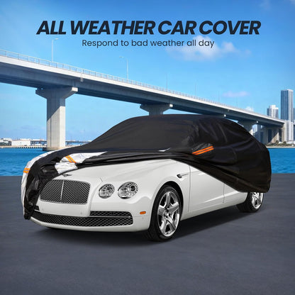 Large SUV Car Cover for Chevy Suburban 100% Waterproof All Weather, Heavy Duty Outdoor Full Exterior Covers Rain Sun Wind UV Protection. - Colors D