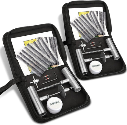 BETOOLL Tire Repair Kit, 24 Pcs Professional Heavy Duty Universal Emergency Flat Tire Repair Kit to Fix Punctures, for car Motorcycle, Truck, Golf Cart, ATV, Tractor, ARB, RV, SUV, Trailer etc.
