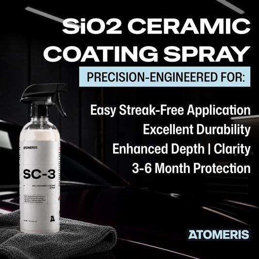 ATOMERIS™ SC-3 Ceramic Spray Coating for Cars - 16.9 fl oz - High Gloss Hydrophobic Paint Sealant & Ceramic Coating Spray - Professional Car Wax Protection