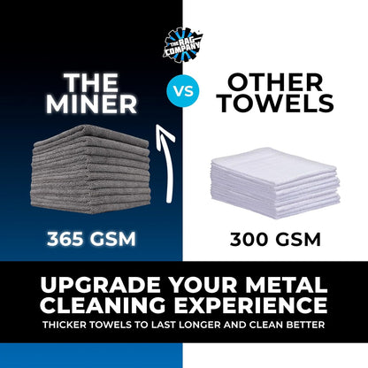 The Rag Company - Edgeless 365 Microfiber Towels (10-Pack) Premium 70/30 Blend, Professional Polishing, Wax Removal, Auto Detailing, 365gsm, 16in x 16n, Royal Blue