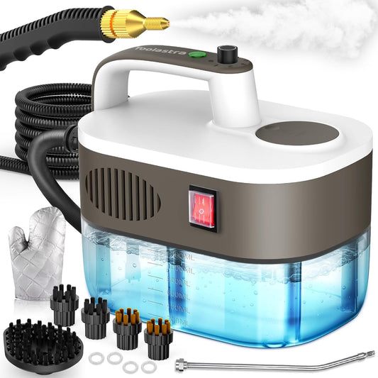 Steam Cleaner, 10s Rapid Heating Steamer with 6 Levels, 1.2L Water Tank, Portable Powerful Steamer for Cleaning without chemicals, Handheld Steam Cleaner for Home, Car, Grout, Tile (1.2L)