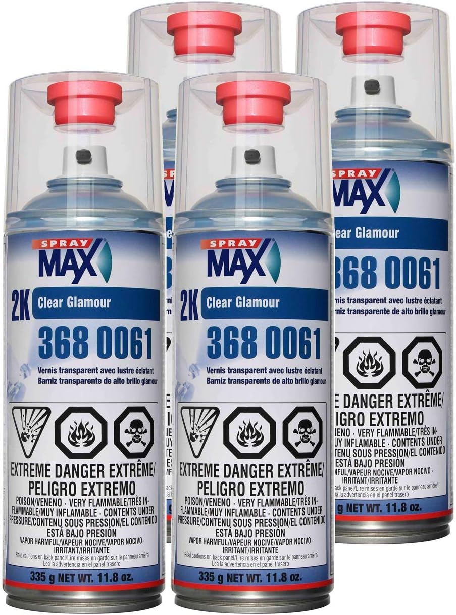 SprayMax 2K Glamour High Gloss Clear Coat | 2K Automotive Clear Coat Spray Paint | High Gloss Finishing Spray | UV-Resistant, Scratch & Gasoline Resistant | Professional Grade 11.8 oz