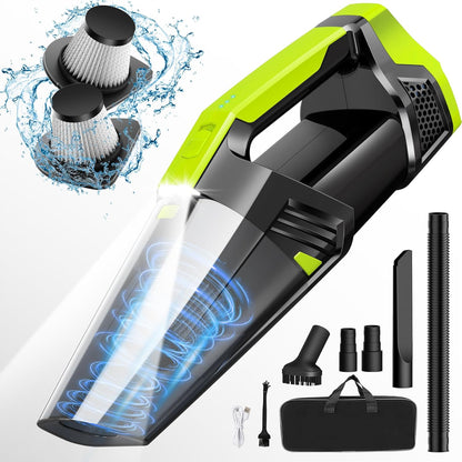 Blestan Handheld Vacuum Cordless Portable Car Vacuum with LED Light, High Power Suction, 3 in 1, Lightweight Rechargeable Hand Vacuum, Hand Held Vacuum Cleaner for Car Home Office, Pet Hair, Black