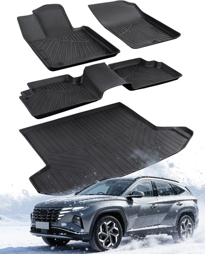 Floor Mats & Cargo Liner for 2022-2025 2026 Hyundai Tucson (Gas Models Only).All-Weather TPE Floor Liners Full Set,Custom Fit for SE SEL Limited XRT,Not for Hybrid or PHEV
