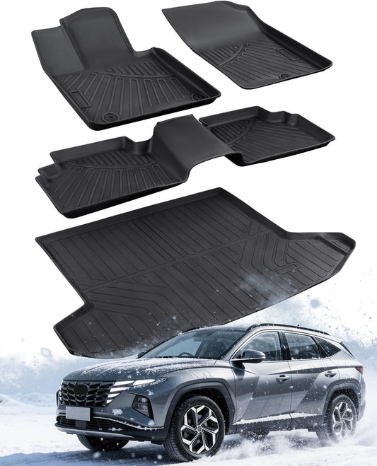 Floor Mats & Cargo Liner for 2022-2025 2026 Hyundai Tucson (Gas Models Only).All-Weather TPE Floor Liners Full Set,Custom Fit for SE SEL Limited XRT,Not for Hybrid or PHEV