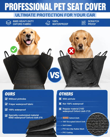 Ekisemio SUV Cargo Liner for Dogs – Waterproof with Bumper Flap, Non-Slip Large Trunk Mat, Scratchproof & Easy Clean, Universal Fit for SUVs Sedans Vans, Black