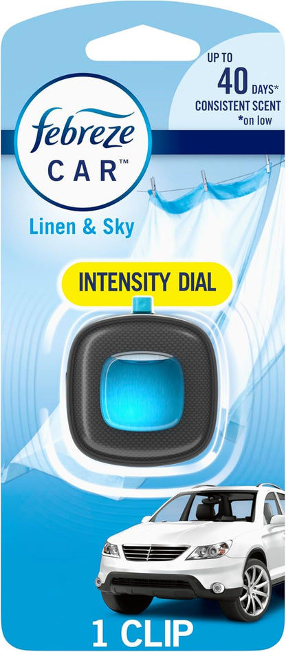 Febreze Car Air Freshener Vent Clip Platinum Ice Scent, .07 oz. Car Vent Clip, Pack of 4