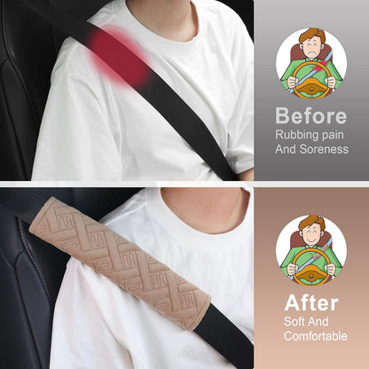 JUSTTOP 2-Pack Universal Car Seat Belt Pads Cover for A More Comfortable Driving, Seat Belt Shoulder Strap Covers Harness Pad for Car Interior Accessories(Black)
