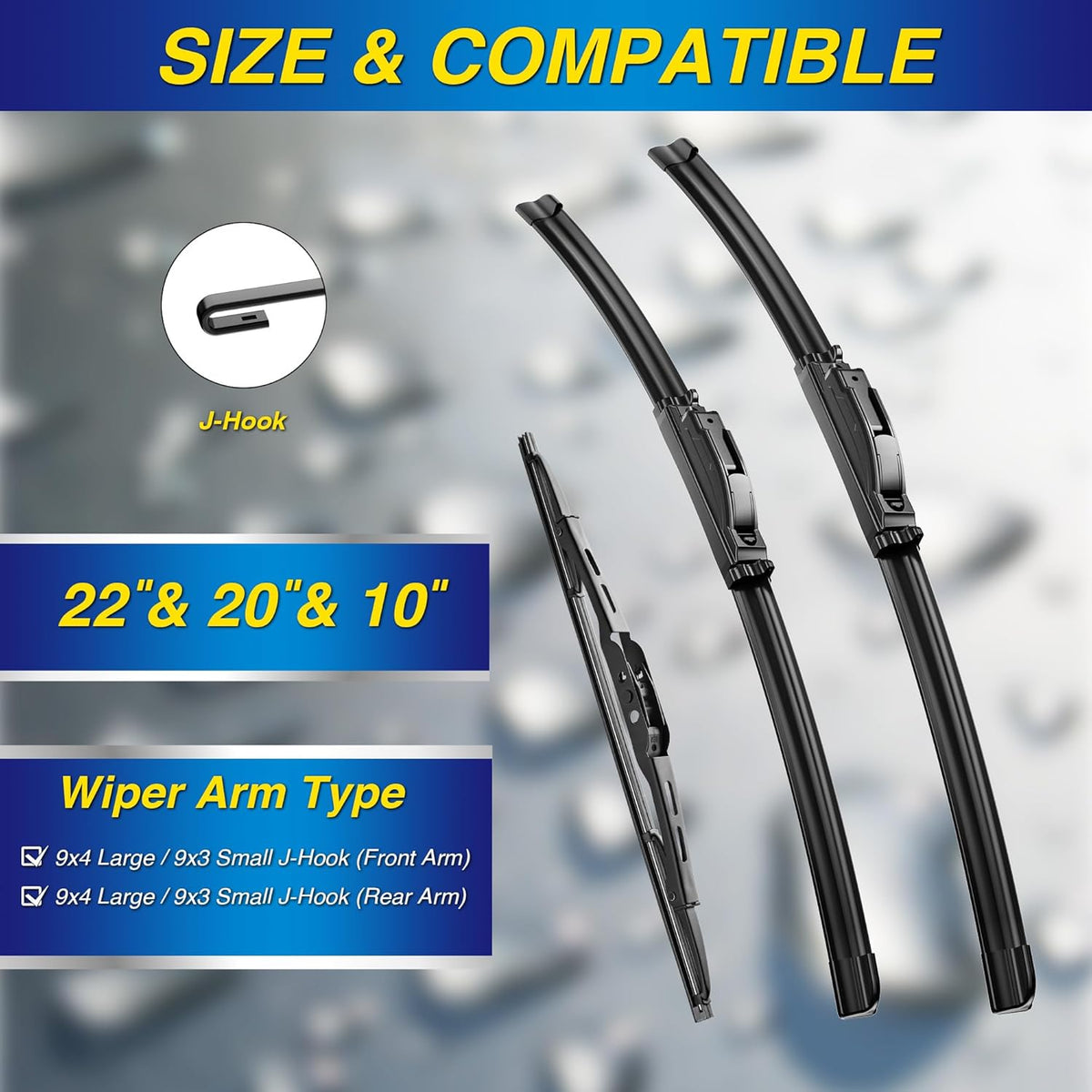 5 PLUS® Silicone Windshield Wipers Replacement for 2007-2014 Ford edge, 2007-2015 Lincoln MKX Wiper Blades(Set of 3),Automotive Replacement Windshield Wiper Blades For My Car-26"/20"/14" - Colors B