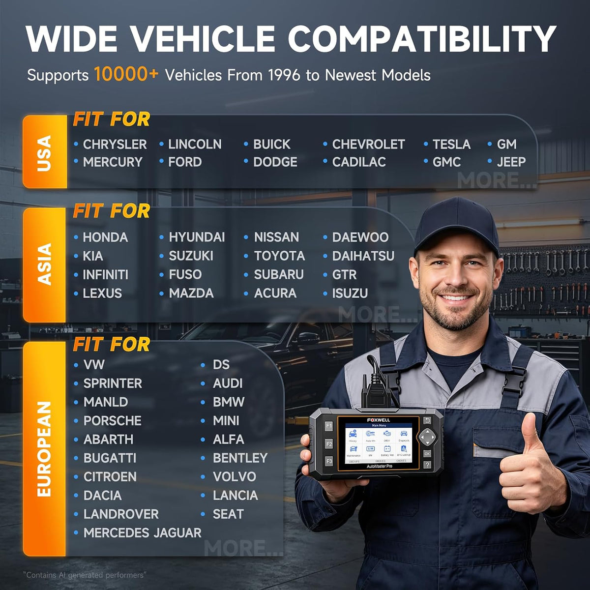 2026 FOXWELL NT624 Elite OBD2 Scanner, All-System 8 Resets Code Reader | Upgraded from NT604/NT614, ABS Bleeding, EPB, Oil, BMS, SAS, Throttle, Injector & DPF Scan Tool for DIY Mechanics