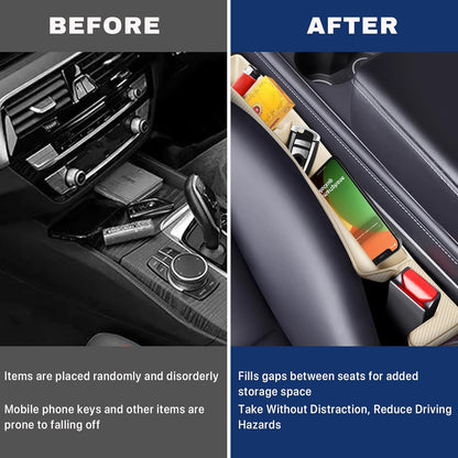2PCS Car Seat Gap Filler, Vehicle Seat Organizer for Avoiding Dropped Items, Fill The Gap Between Seat and Console, No Drop Seats Guard for Coins Wallets Keys, Universal Car Accessories (Black)