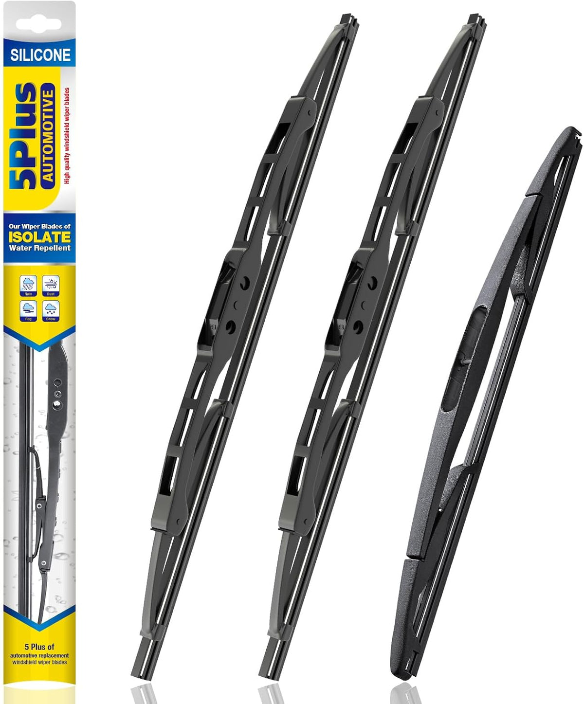 5 PLUS® Silicone Windshield Wipers Replacement for 2019-2024 Toyota RAV4/ 2006-2015 Mazda 5 Wiper Blades(Set of 3), Windshield Wiper Blades For My Car-26"/16"/12" - Colors B