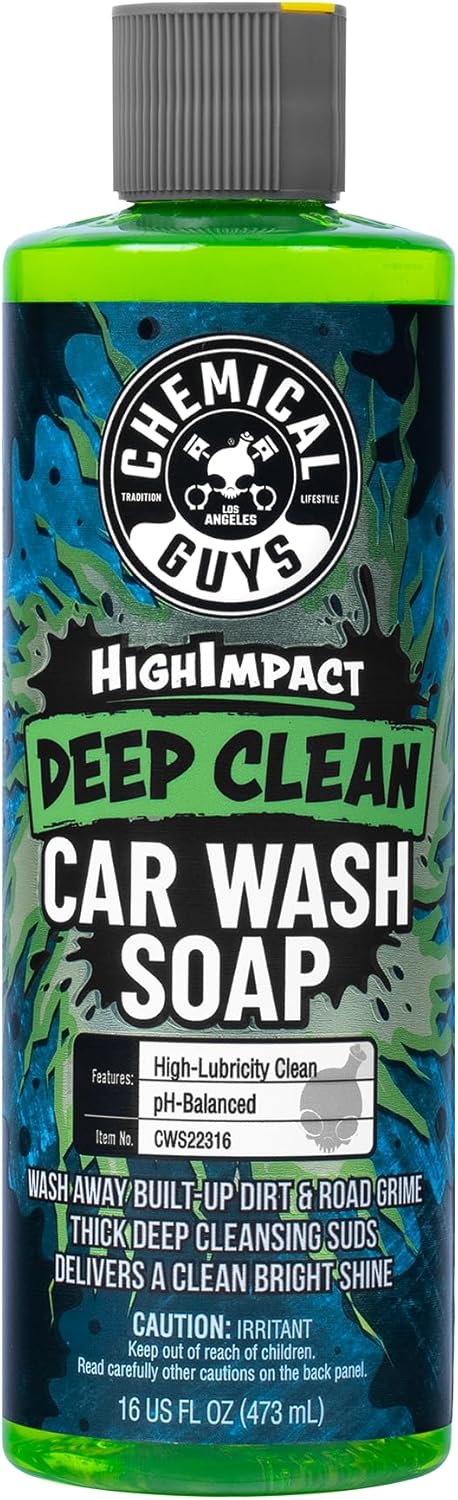 Chemical Guys High Impact Car Wash Soap, Deep Cleaning Vehicle Shampoo With Thick High Lubricity Suds, For Paint, Clear Coat, Wheels, and Exterior Surfaces - 64 Fl Oz
