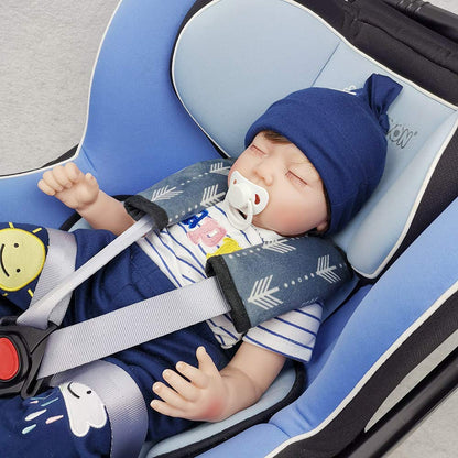 Car Seat Strap Covers for Baby Kids, Seat Belt Covers Strap Pads Cushion for boy Girl, Protect Neck and Shoulder rubbing, Anti-Slip Design, Universal for Stroller/Carrier/Pushchair Grey