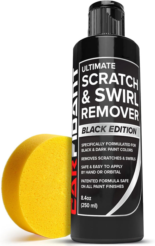 Carfidant Black Scratch and Swirl Remover - Car Scratch Remover for Paint Scratches - Polishing Compound for Cars Kit with Buffer Pad - Buffing Compound for Car Paint Restorer