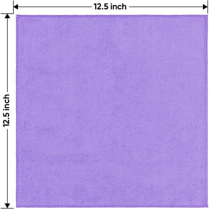 HOMEXCEL Microfiber Cleaning Cloth 12 Pack, 12.5 x 12.5 inch Microfiber Towels for Cars, Ultra Absorbent Washing Cloth, Lint Free Streak Free Cleaning Rags for Car, Kitchen, and Window (Grey)