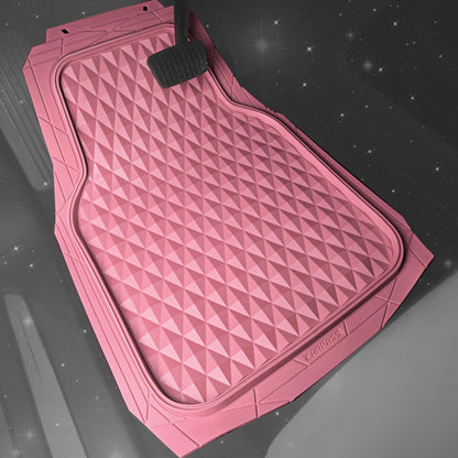 CAR PASS Heavy Duty Rubber Car Mats, Deep Dish All-Weather Floor Mat for Car Full Set Durable Anti-Slip 3D Rhombus Waterproof Trim to Fit Liner Universal Fit Automotive,Sedan,SUV,Truck, 3 Piece Black