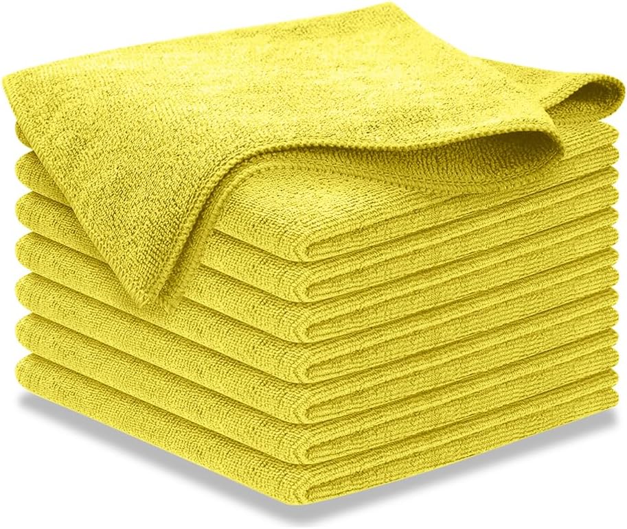 USANOOKS Microfiber Cleaning Cloth Grey - 12 Pcs (12.5"x12.5") - High Performance - 1200 Washes, Ultra Absorbent Microfiber Towel Weave Grime & Liquid for Streak-Free Mirror Shine - Car Washing Cloth