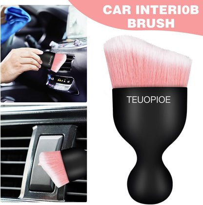 Car Interior Cleaning Brush, Car Duster Interior,Car Detailing Brush Dusting Brush,Car Interior Cleaning Tool, Auto Soft Hair Car Brush,Auto Interior Dust Brush for Air Vents(Brown)