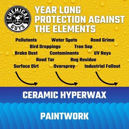 Chemical Guys HOL229 Ultimate Ceramic Coating Kit - HydroSlick HyperWax SiO2 Gel (16 fl oz) for Long-Lasting Shine & Protection, with 2 Premium Microfiber Applicators & 3 Workhorse Towels, (6 Items)