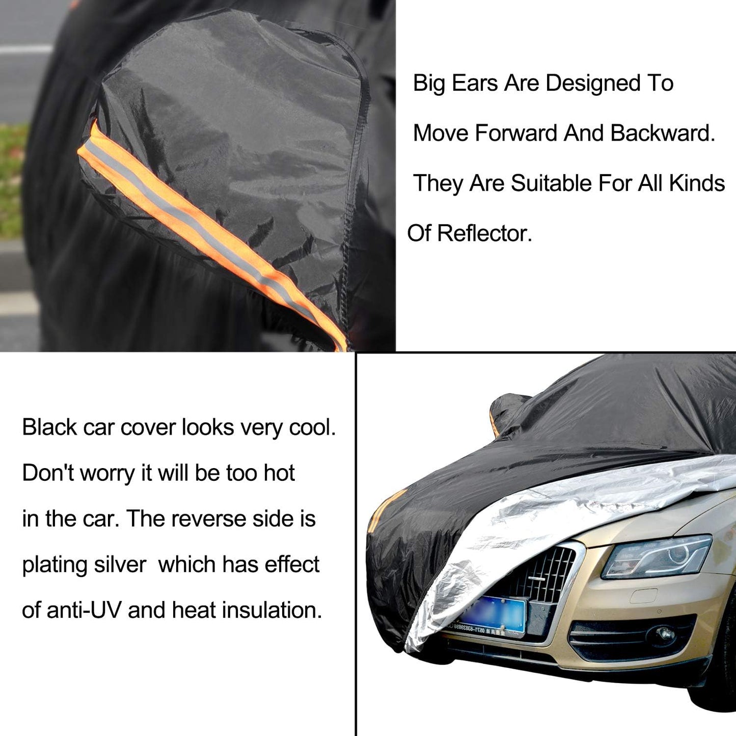 Full Car Covers for Sedan, Car Cover Waterproof All Weather Windproof Dustproof UV Protection Scratch Resistant Indoor Outdoor Univers
