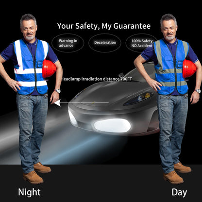 Reflective Safety Vest for Women Men High Visibility Security With Pocket Zipper Front Meet ANSI/ISEA Standard