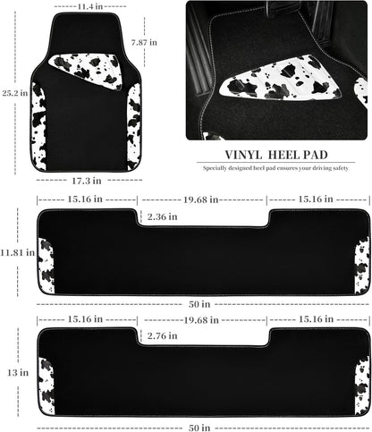 CAR PASS Waterproof Universal Car Floor Mats, Leopard Print Car Mats Fit for SUV,Vans,sedans, Trucks,Set of 4pcs Car Carpet with Driver Heel Pad and Nibs Backing, Leopard Car Accessories Gray Leopard