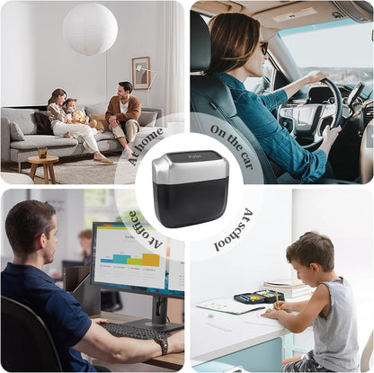 IHOTDER 2PCS Car Trash Can with Lid + 60PCS Garbage Bags,Mini Trash Can Interior Accessories for Door/Seat/Center Console/Home/Office,Multifunctional Car Organizers and Storage (Black)