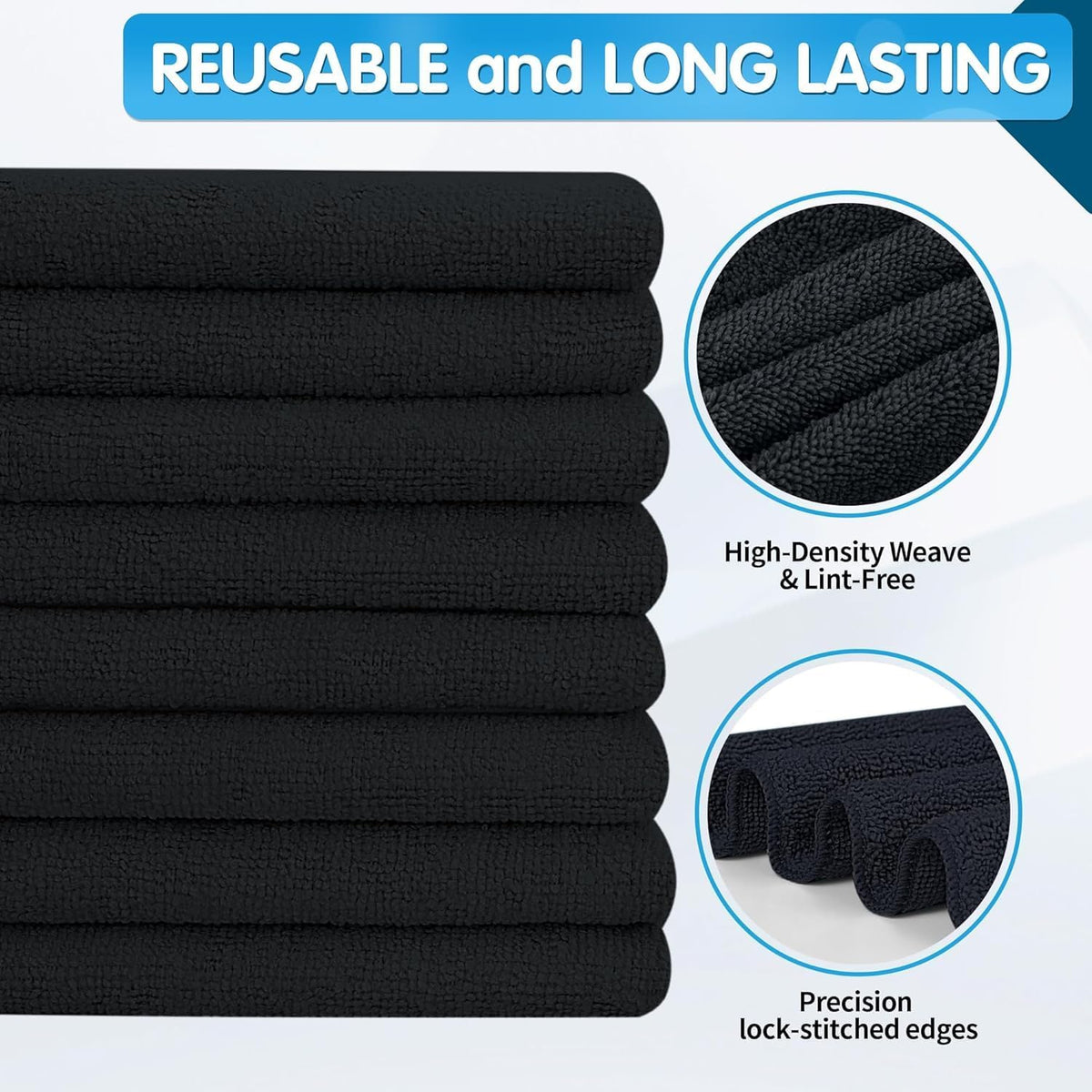 FIXSMITH Microfiber Cleaning Cloth - Pack of 50, Microfiber Towels for Cars 16 x 12 in, Highly Absorbent Cleaning Rags, Lint-Free, Streak-Free Cleaning Cloths for Car Kitchen Home Office