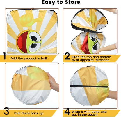 Iridescent Sun Shade for Car Windshield, Foldable Universal Car Windshield Upgrade Sunshade Enhanced UV Rays Reflective Sun Visor Shade Keeps Vehicle Cool