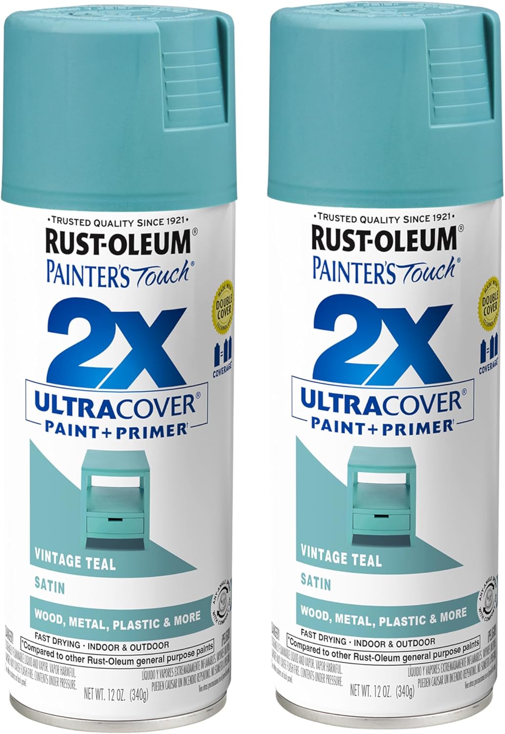 Rust-Oleum 334029 Painter's Touch 2X Ultra Cover Spray Paint, 12 oz, Gloss Clear - Colors E