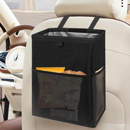 Homelove Car Trash Can, Leak-Proof Waterproof Trash Bin Collapsible Portable Auto Garbage Bag Large Capacity Trashcan Storage Bag Multipurpose Car Organizer Hanging (Black)