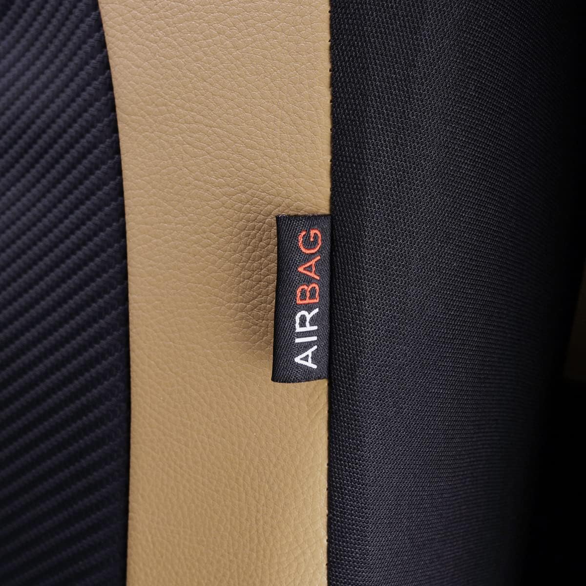 Flying Banner Carbon Fiber Leather Vehicle Seat Covers, Leopard Gray Black, Universal Fit - 8PCS