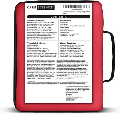 Care Science First Aid Kit, 110 Pieces | Professional Use for Travel, Work, School, Home, Car, Emergency, Survival, Camping, Hiking, and More