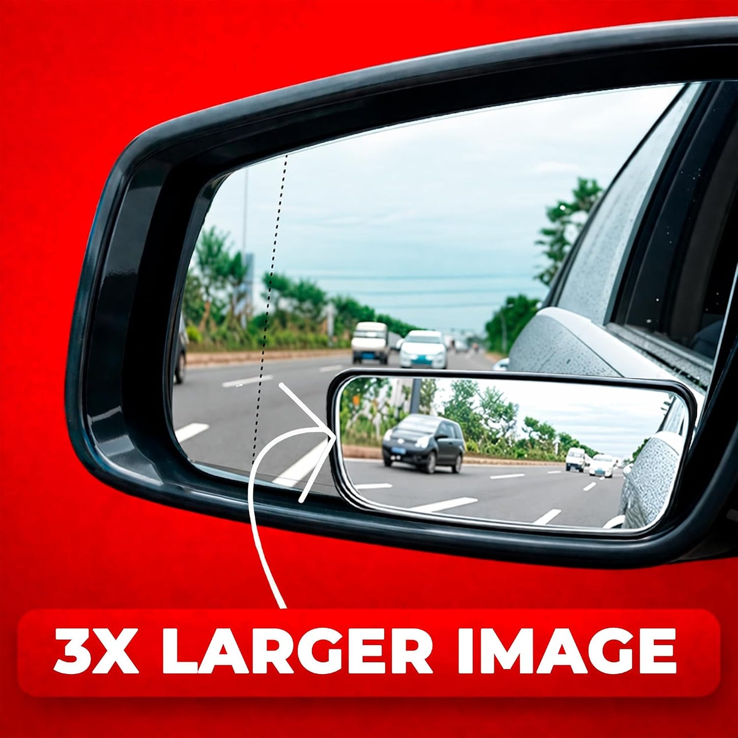 Utopicar Long Blind Spot Car Mirror Aesthetic Convex Mirrors 5.3” x 1.3” - Side Mirror Engineered Design - Up & Down Adjustable - Blind Spot Rear View Mirrors for Car (2-Pack)