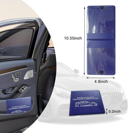 Ziciner Car Registration Insurance Holder, 2Pack Essential Auto Card Document Glove Box Organizer with Touch Fastener, Vehicle Interior Accessories Perfect for Most Car, Truck, SUV (Red/Small Car)