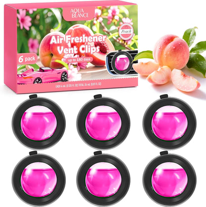 Car Air Freshener Vent Clips, Ocean Scent, 6 Pack, Long Lasting Scent Up to 180 Days, Car Fresheners