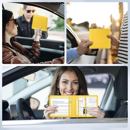 Car Registration and Insurance Card Holder，Vehicle Glove Box Car Organizer，Accessories Case for Storing Driving Licences, Cards, Documents