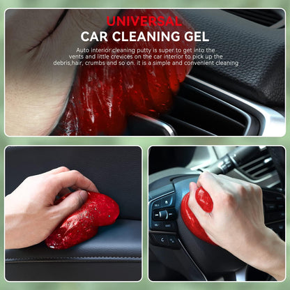 Auto Dynasty Pack of 4 Car Cleaning Gel, 2024 Universal Auto Detailing Tools Car Interior Air Vent Dust Cleaner Slime Putty Jelly for Printers, Camera, Calculator, Keyboard (Red, Blue, Green, Yellow)