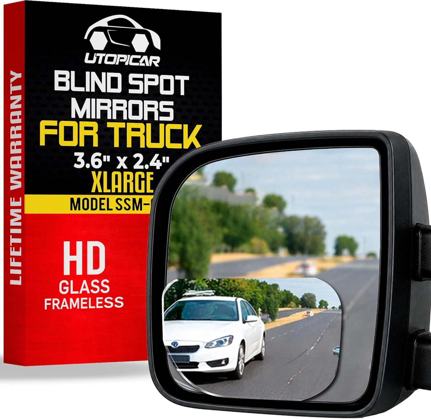 Blind Spot Convex Car Mirror - Rearview Accessories for Car Interior - Automotive Blindspot Mirrors for Larger Image and Improved Traffic Safety (2-Pack)